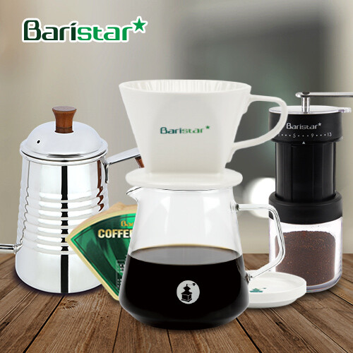 바리스타 핸드드립 홈카페 3종세트(BDN1BM3BKW2) 커피그라인더+드립세트+드립주전자[커피용품]
