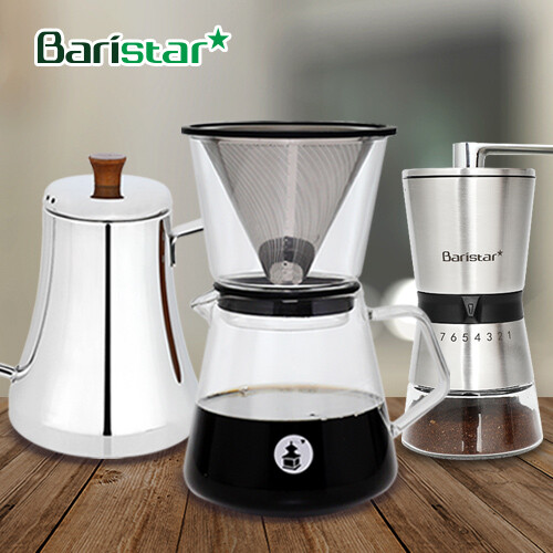 바리스타 핸드드립 홈카페 3종세트(BDG1BM1BKW3) 커피그라인더+드립세트+드립주전자[커피용품]