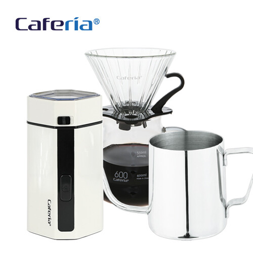 카페리아 핸드드립 홈카페 3종세트 (CDN1CME2CKPS2)커피그라인더+드립세트+드립주전자[커피용품]