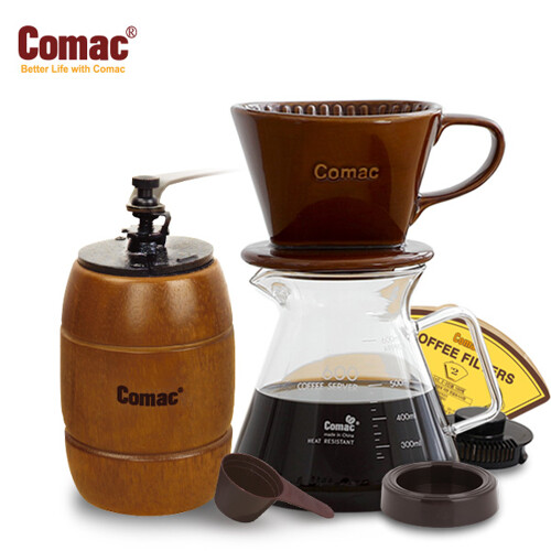 코맥 핸드드립 홈카페 2종세트(DN4MR3) 커피그라인더+드립세트[커피용품원두분쇄기]