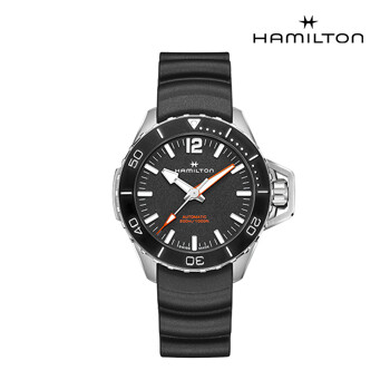 [해밀턴] H77825330 카키 네이비 프로그맨 오토매틱 46mm 블랙 러버 남성 시계