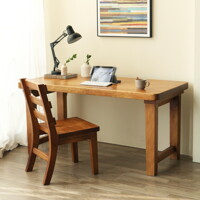 소나무 통원목 서재 책상세트(책상1200+의자) 네추럴