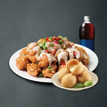 (자담치킨) 맵슐랭순살치킨+치즈볼+콜라1.25L