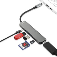 C타입 6IN1 멀티허브 USB허브 카드리더 미러링 고속PD충전 허브