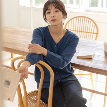 [66-110] 자체제작 빌리 브이 캐시미어 금장 버튼 가디건