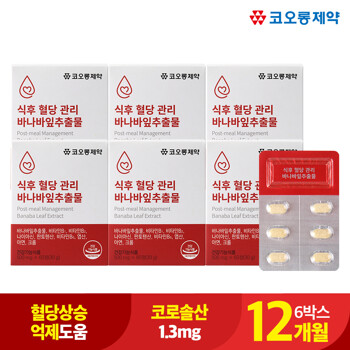 식후 혈당 관리 바나바잎추출물 500mgX60정 6박스 12개월/비타민B/아연/셀렌