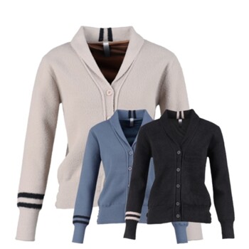 여성 겨울 골프웨어 골프 카라 방풍 데일리 니트 가디건 L122046