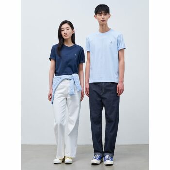 [빈폴] [Essential] 남녀공용 수피마 코튼 라운드넥 티셔츠  스카이 블루 (BC4242E02Q)