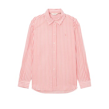 [헤지스레이디]핑크 루즈핏 코튼 스트라이프 셔츠(HSSH4BC33P2)