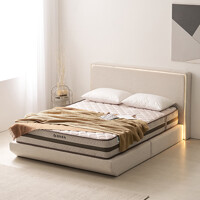 지베스 아그네스 LED 가죽헤드 침대 퀸/킹+H호텔매트 K