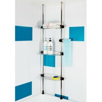 욕실선반 기둥식 스테인레스 욕조위 400-3단 홈씨스템 화장실 수납 선반
