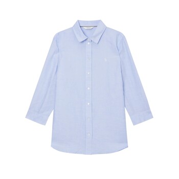 [헤지스레이디] 블루 린넨혼방 7부소매 셔츠(HSSH4BC38B2)