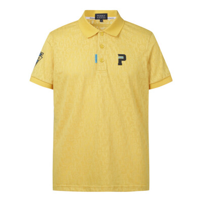 파리게이츠골프반팔티 KQF 511B2TO005_YL 옐로우 남성 로고 패턴 카라 티셔츠