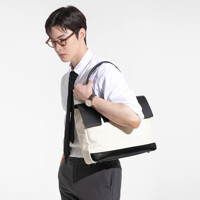 Bedford 11th  Polygon LG flap tote [black ivory]