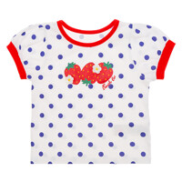 [프렌치캣]화이트 도트 딸기 티셔츠 Q43DAT050W1