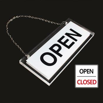 OPEN/CLOSED 오픈클로즈 투명 양면걸이 표지판