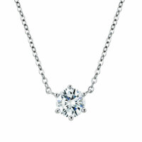 여자 5부 다이아몬드 큐빅 목걸이 선물 18K 6프롱