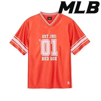 [MLB]바시티 스포츠 브이넥 반팔 티셔츠 3ATSV1143 43RDL