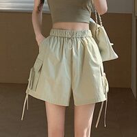 반바지 숏팬츠 쇼츠 휴가 바캉스 편한 포켓 스트링 포인트 쿨링 팬츠 밴딩 여성