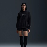 %<font color=#e20167>나이키</font> OQC 오버사이즈 풀오버 후디 <font color=#e20167>후드티</font> 여성 블랙%