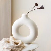 루미 도자기 인테리어 꽃병 베이지 꽃화병