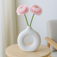 도자기 인테리어 꽃병 화이트 19.5cm 화이트