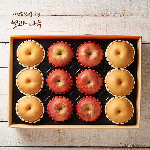 [퀵/서울.경기일부][빛과나무]프리미엄팩 사과.배 4.5kg(사과6입.배6입) +보자기