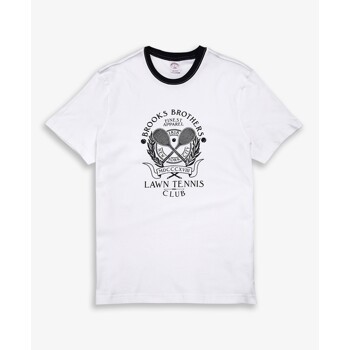 [브룩스브라더스] 코튼 론 테니스 클럽 프린트 티셔츠(화이트) (74588767)