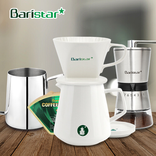 바리스타 핸드드립 홈카페 3종세트(BDP1BM1BKW1) 커피그라인더+드립세트+드립주전자[커피용품]