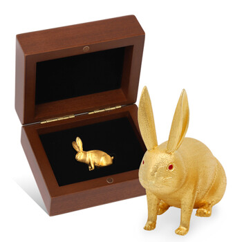 [골드모아] 순금 황금토끼 미니우드케이스 7.5g 24K 부모님생신기념선물