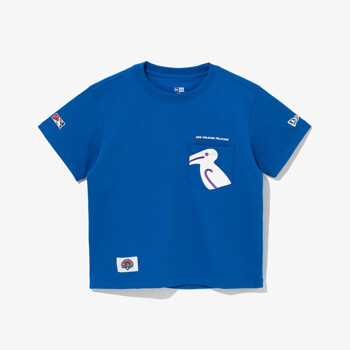 [뉴에라키즈] MiLB 임브로이더리 포켓 뉴올리온스 펠리컨스 티셔츠 오션 블루 (13679532)