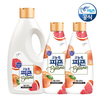 피죤 고농축 섬유유연제 보타닉 자몽프레시 2L 용기+1L 용기 x 2개