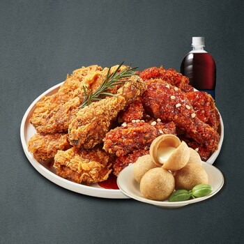 (자담치킨) 반반치킨+치즈볼+콜라1.25L