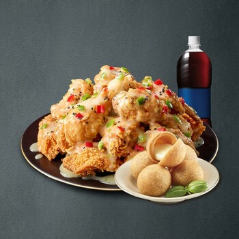 (자담치킨) 맵슐랭치킨+치즈볼+콜라1.25L