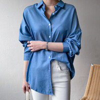 제이앤몰스 / 여성 텐셜 블라우스 루즈핏 여자 긴팔 셔츠 남방 W801