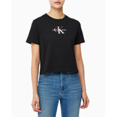 [캘빈클라인 진] 여성 모노그램 로고 모던 스트레이트 반팔 티셔츠(J223451-BEH)