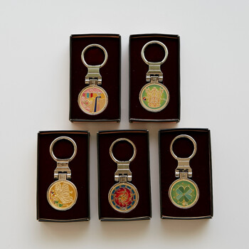 한국전통 금장 자개 열쇠고리 5종 세트 풀턴방식 키링 외국인선물 기념품 