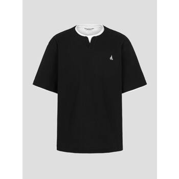 [빈폴] 밀라노조직 레이어드 라운드넥 티셔츠  블랙 (BC4342C105)