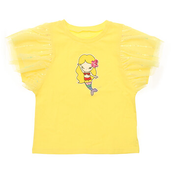 [프렌치캣] 옐로우 샤 배색 티셔츠 Q42DST050