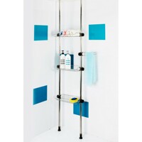 욕실선반 기둥식 스테인레스 400-3단 홈씨스템 화장실 수납 선반
