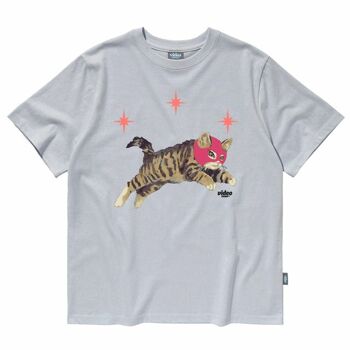 1300k 비디오자키 별을 훔치는 고양이 티셔츠 (애쉬그레이)