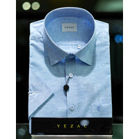 [예작셔츠] 남성 일반핏 멀티 체크 반팔 남방 와이셔츠 (YJ4MBR215-BL)