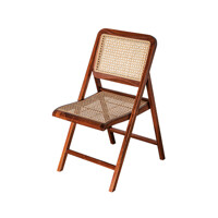 [히트가구] HZY3192 원목 라탄 라운드 접이식 의자 2colors