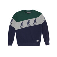 캉골 Rbw 컬러블록 크루 맨투맨 Navy Forest Green