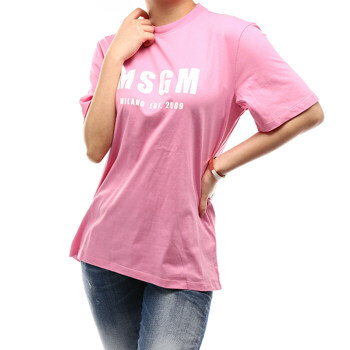 MSGM 여성 오버핏 로고 티셔츠 2841MDM92 207298 2841MDM92207298N2