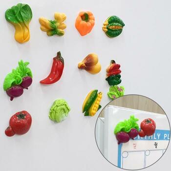12P 과일 야채 냉장고 자석 디자인자석 과일모양자석