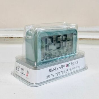1300k 에이비엠 심플 스퀘어 LCD 탁상시계(색상랜덤)1p