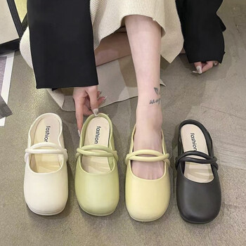 여성용 둥근코 여름 블로퍼 슬리퍼