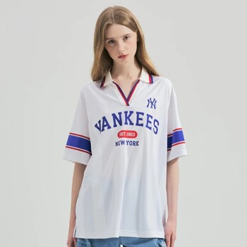 [MLB]여성 바시티 스포츠 카라 반팔 티셔츠 뉴욕양키스 (3FTSV1743-50IVS)