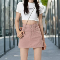 여성 여름 하이웨스트 슬림 A라인 미니 스커트